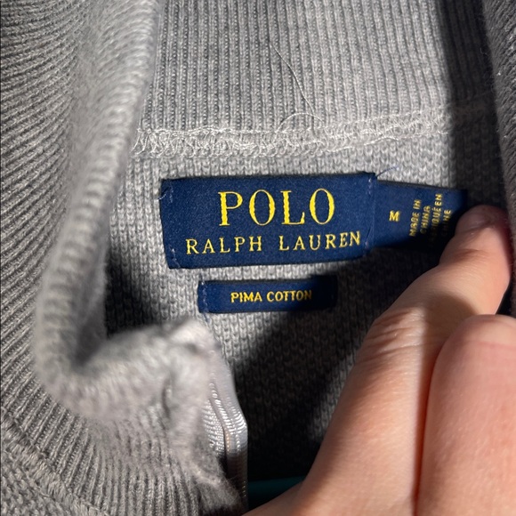 POLO RALPH LAUREN MENS PIMA COTTON GRAY FULL ZIP SWEATER VEST MEDIUM - Picture 3 of 6